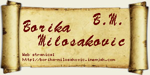 Borika Milošaković vizit kartica